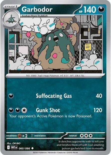 Garbodor - Reverse Holofoil 060/086 White Flare | Uncommon Pokemon Card
