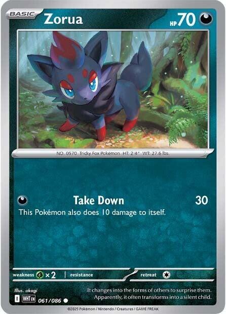 Zorua - Reverse Holofoil 061/086 White Flare | Common Pokemon Card