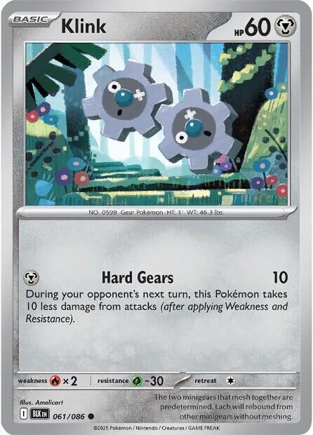 Klink - Reverse Holofoil 061/086 Black Bolt | Common Pokemon Card