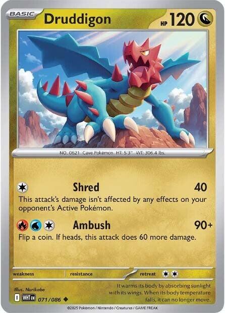 Druddigon - Normal 071/086 White Flare | Uncommon Pokemon Card