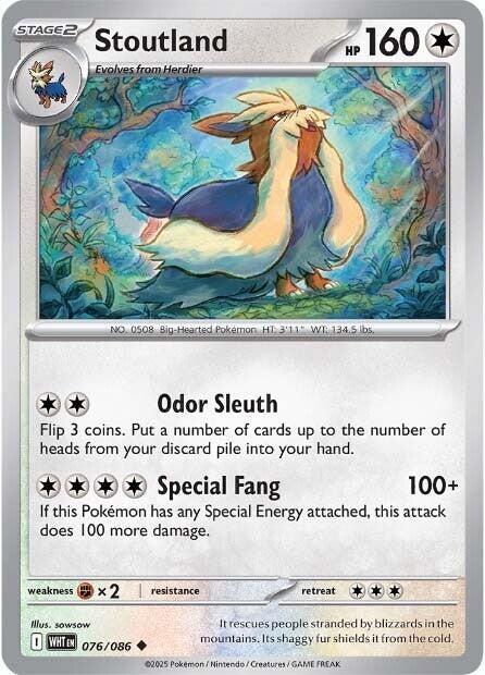 Stoutland - Reverse Holofoil 076/086 White Flare | Uncommon Pokemon Card
