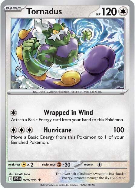 Tornadus - Reverse Holofoil 078/086 White Flare | Rare Pokemon Card