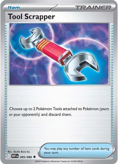 Tool Scrapper - Reverse Holofoil 085/086 White Flare | Uncommon Trainer Card