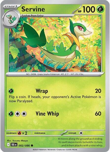 Servine - Normal 002/086 Black Bolt | Common Pokemon Card
