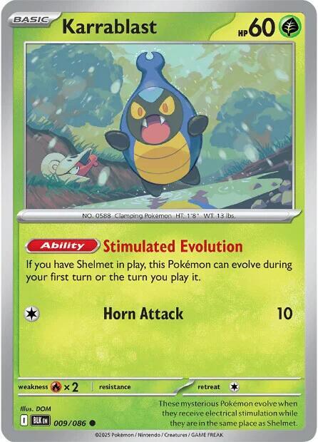 Karrablast - Normal 009/086 Black Bolt | Common Pokemon Card