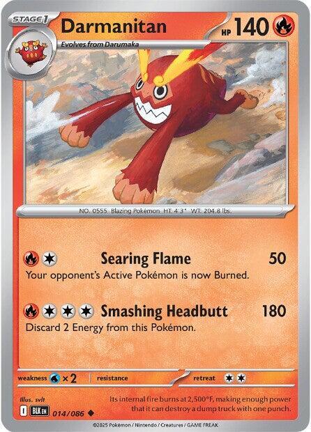 Darmanitan - Reverse Holofoil 014/086 Black Bolt | Uncommon Pokemon Card