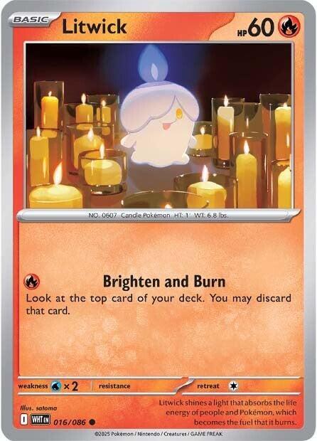 Litwick - Normal 016/086 White Flare | Common Pokemon Card