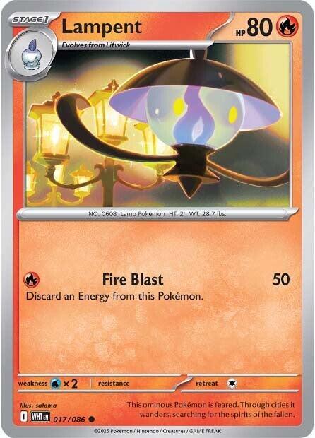 Lampent - Normal 017/086 White Flare | Common Pokemon Card