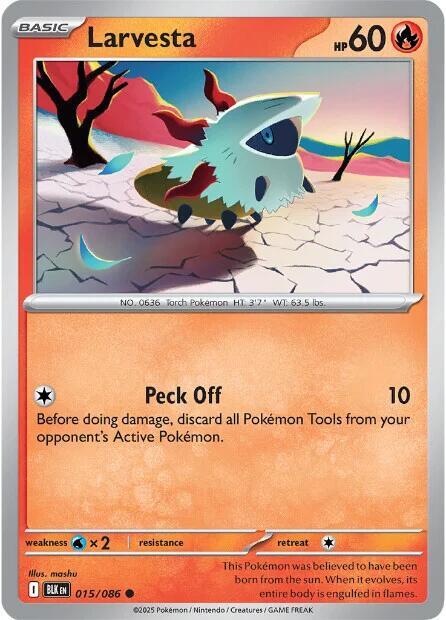 Larvesta - Normal 015/086 Black Bolt | Common Pokemon Card