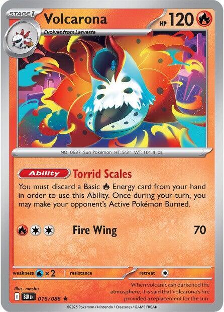 Volcarona - Holofoil 016/086 Black Bolt | Rare Pokemon Card