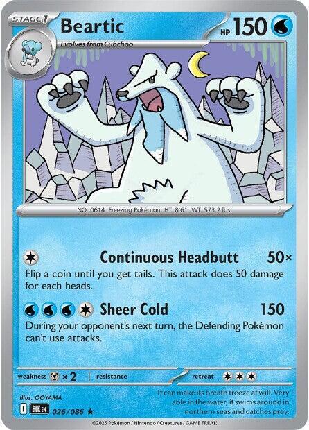 Beartic - Reverse Holofoil 026/086 Black Bolt | Rare Pokemon Card