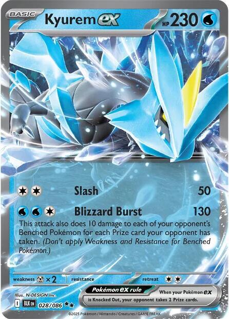 Kyurem ex - Holofoil 028/086 Black Bolt | Double Rare Pokemon Card
