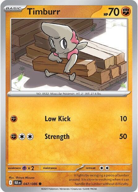 Timburr - Normal 047/086 Black Bolt | Common Pokemon Card