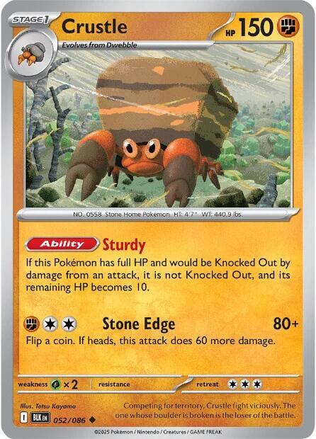 Crustle - Reverse Holofoil 052/086 Black Bolt | Uncommon Pokemon Card