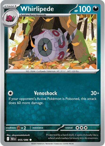 Whirlipede - Normal 055/086 Black Bolt | Common Pokemon Card