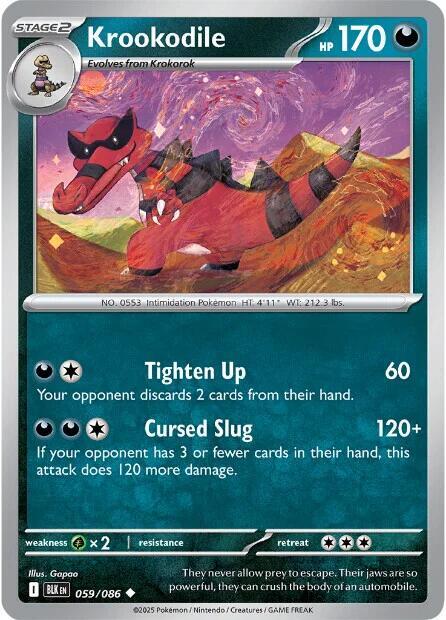 Krookodile - Reverse Holofoil 059/086 Black Bolt | Uncommon Pokemon Card