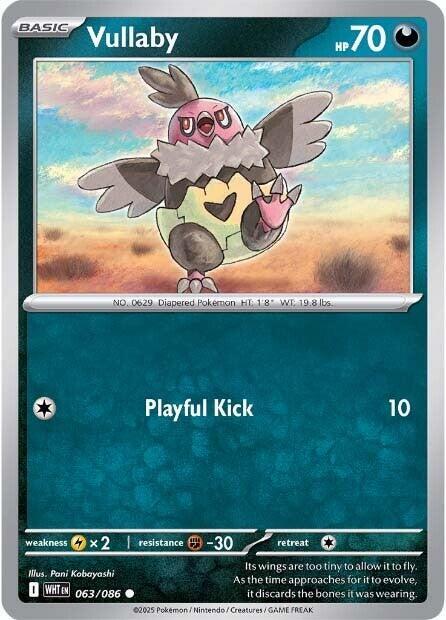Vullaby - Reverse Holofoil 063/086 White Flare | Common Pokemon Card