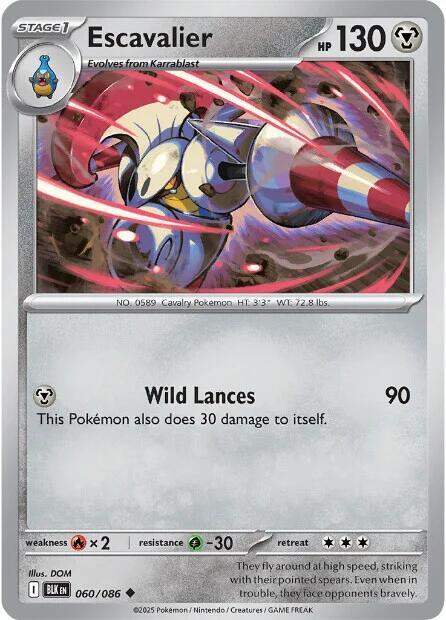 Escavalier - Reverse Holofoil 060/086 Black Bolt | Common Pokemon Card