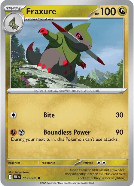 Fraxure - Normal 069/086 Black Bolt | Common Pokemon Card