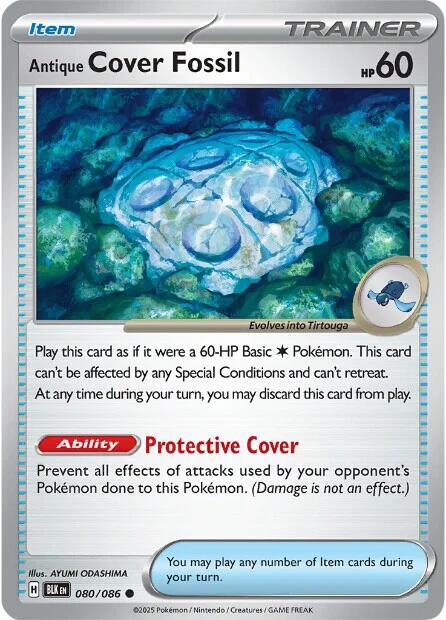 Antique Cover Fossil - Reverse Holofoil 080/086 Black Bolt | Common Trainer Card
