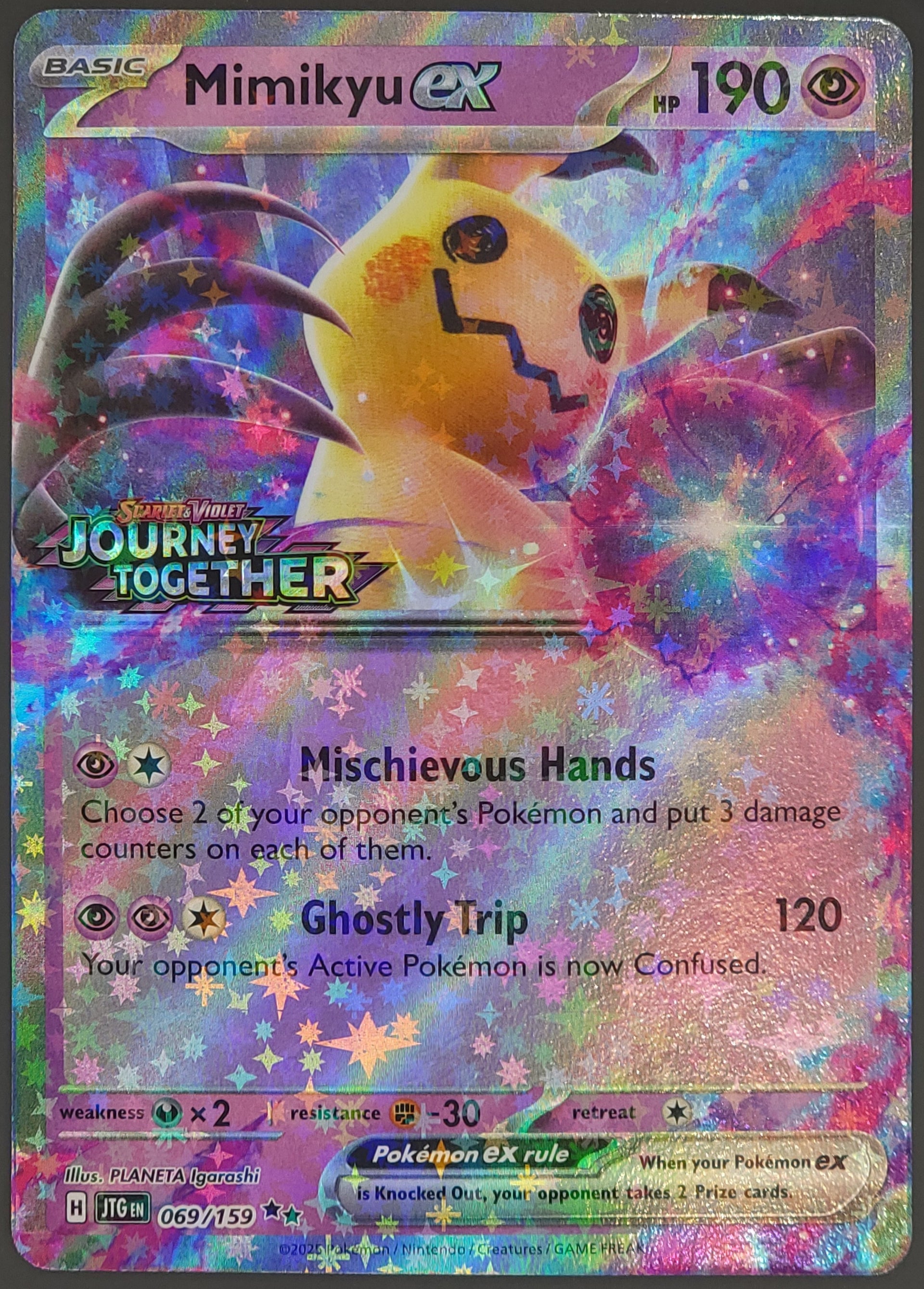 rare mimikyu pokemon card Mimikyu ex 069/159 Journey Together (Stamped)