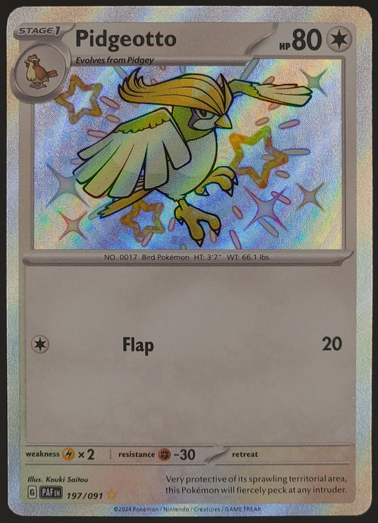 Pidgeotto 197/091 Paldean Fates | Baby Shiny Rare Pokemon Card