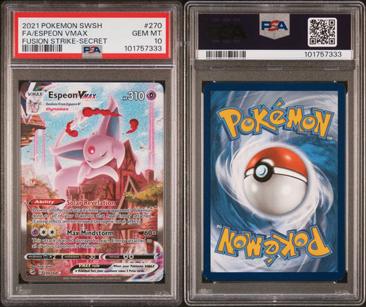 PSA 10 Espeon VMAX Full Art #270 | Sword & Shield Fusion Strike