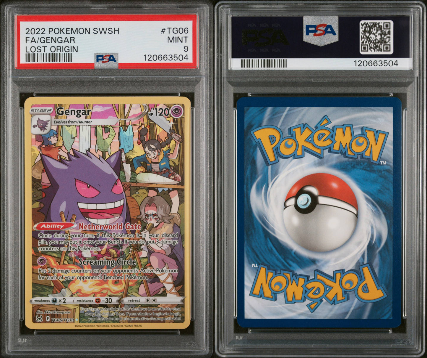 PSA 9 Gengar Full Art #TG06 | Sword & Shield Lost Origin