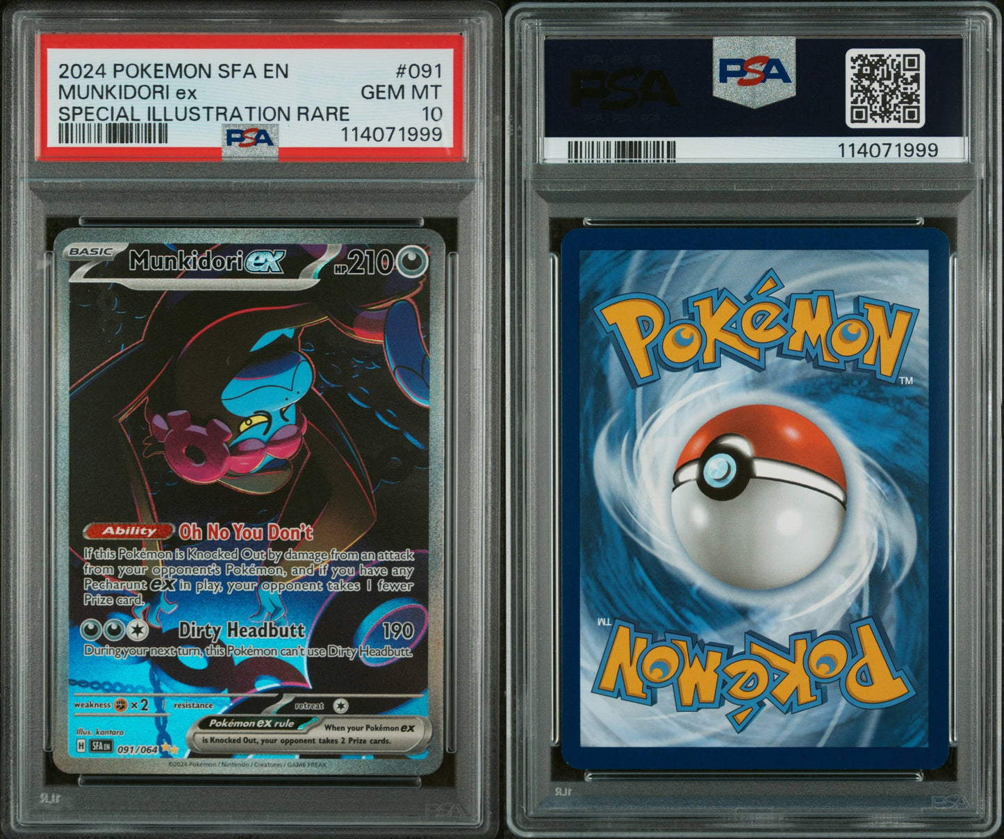 PSA 10 Munkidori ex Special Illustration Rare #091 | Scarlet & Violet Shrouded Fable